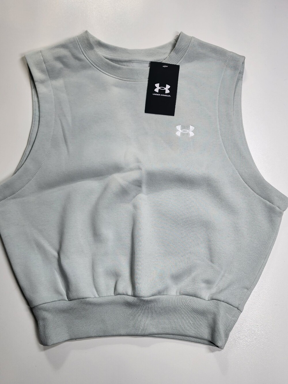 Under Armour UA Rival Fleece Cropped Tank Womens M Sleeveless